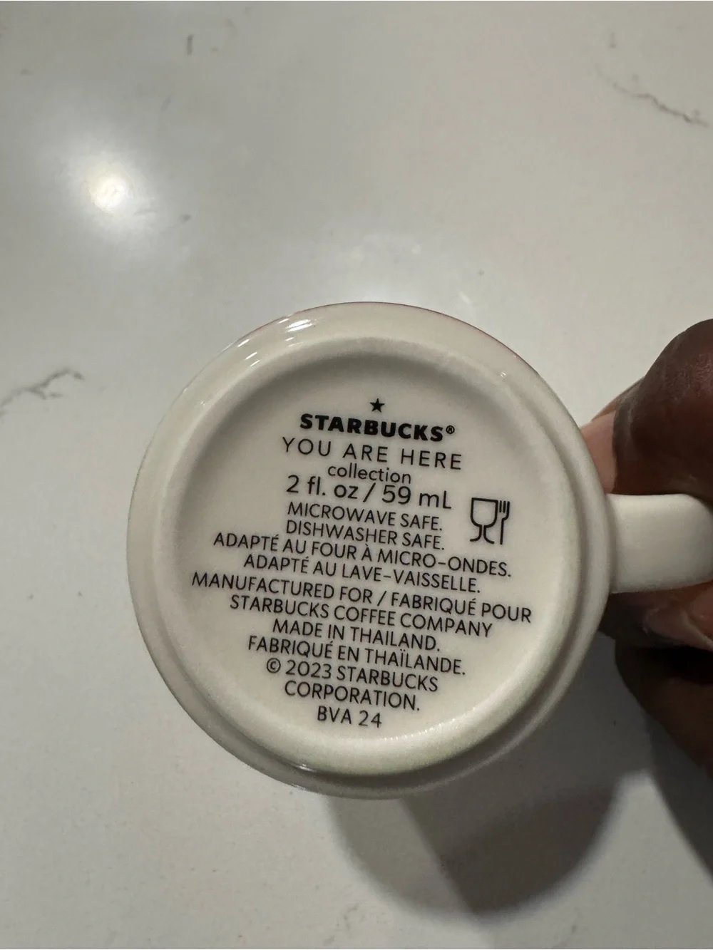Starbucks White Ceramic 'You Are Here' Mini Mug